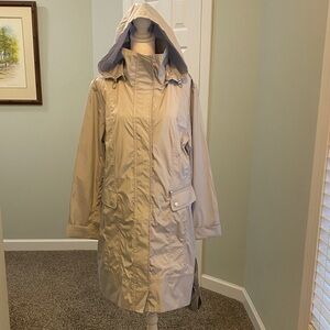 Cole Haan Light Beige Hooded Trench Coat